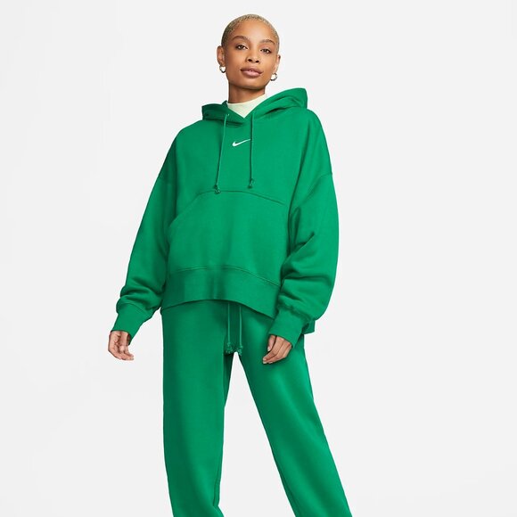 Nike Phoenix Fleece Women's Over-Oversized Pullover Hoodie - Green - Picture 1 of 6